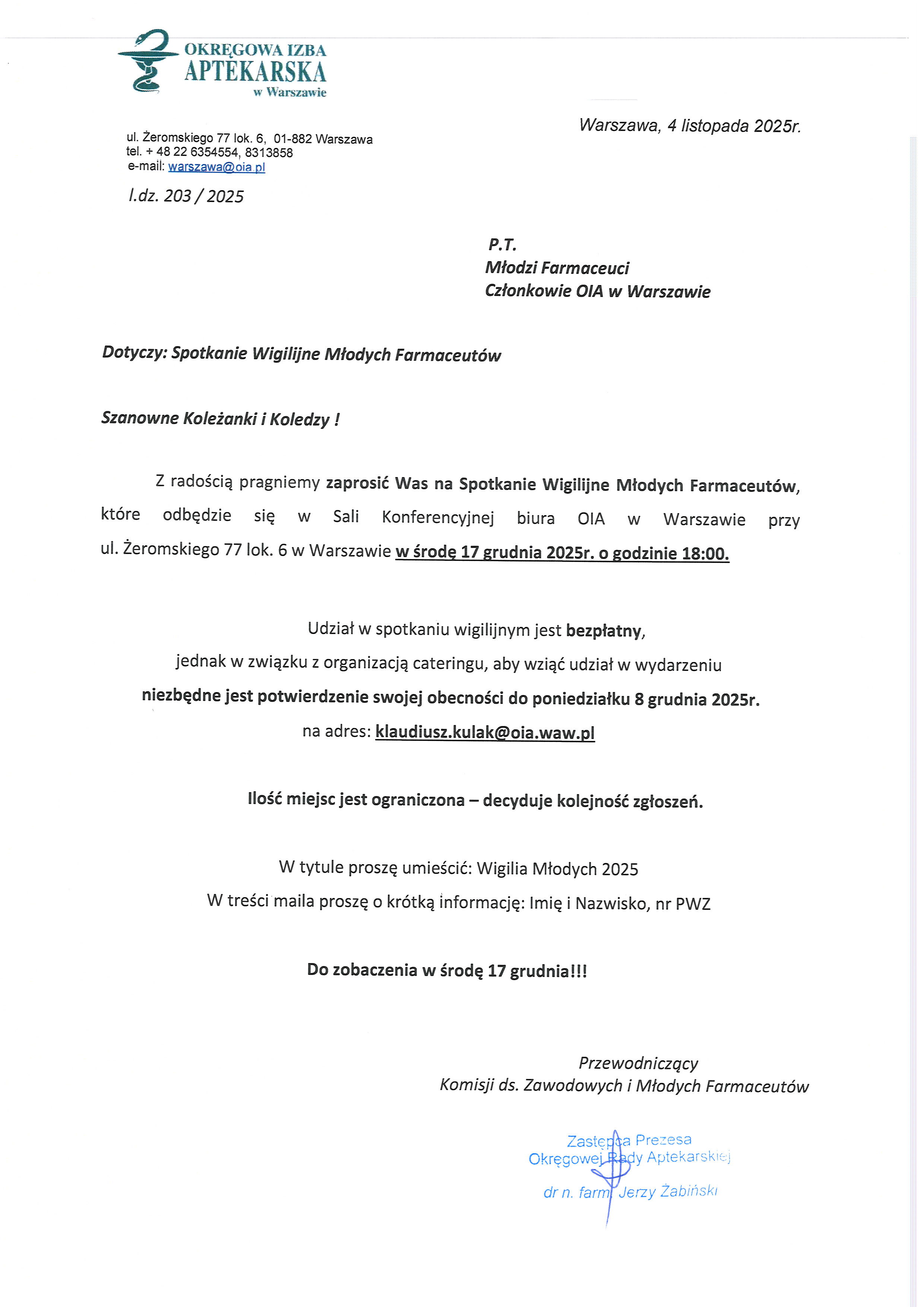 wigilia młodych farmacetów