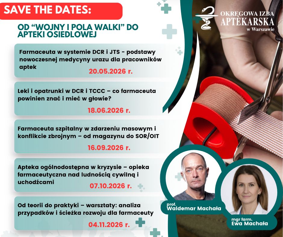 🚑 „Od wojny i pola walki” do apteki osiedlowej – wyjątkowy cykl szkoleń dla farmaceutów!